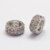 Brass Micro Pave Cubic Zirconia European Beads ZIRC-D113-31P-FF-1