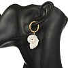 Natural Sea Shell Dangle Hoop Earrings EJEW-JE07355-5