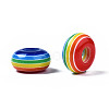 Stripe Resin Large Hole Beads RESI-YWC0001-03-5