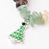 Christmas Tree Natural Gemstone Beaded Charm Kids Bracelets BJEW-JB02248-2
