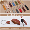 42Pcs 14 Colors Leather Keychains with Platinum Alloy Rings KEYC-DC0001-30-4