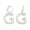 Brass Micro Pave Clear Cubic Zirconia Pendants ZIRC-J039-18P-G-1