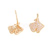 Brass Micro Pave Clear Cubic Zirconia Stud Earrings WGF80BB-01-5