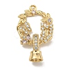 Brass Micro Pave Cubic Zirconia Fold Over Clasps KK-U037-25G-02-1