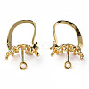 Brass Hoop Earring Findings with Latch Back Closure KK-N233-375-3