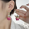 Heart Brass Shell Pearl Dangle Stud Earrings FS-WGDBC6E-01-2