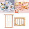 2Pcs 2 Styles Mini-Display Wood Windows DJEW-OC0001-12-7