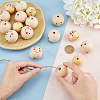 18Pcs 3 Styles Printed Wood Beads WOOD-DC0001-08-3