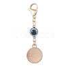 Evil Eye Alloy Enamel with Rhinestone Pendant Decoration HJEW-JM01040-01-3