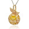 Golden Tone Brass Hollow Round Cage Pendants KK-J237-06G-2