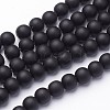 Synthetic Black Stone Beads Strands X-G508-6-1