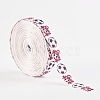Single Face Word Soccer with Football Printed Polyester Grosgrain Ribbons SRIB-P019-05-2