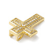 Rack Plating Brass Micro Pave Cubic Zirconia Pendants KK-H443-10G-3