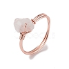 Natural Rose Quartz Chips Finger Ring RJEW-L082-03RG-04-2