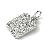 Rack Plating Brass Micro Pave Clear Cubic Zirconia Charms KK-G501-01M-P-2