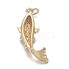 Brass Micro Clear Cubic Zirconia Pendants X-ZIRC-F120-044G-2