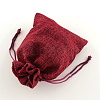 Polyester Imitation Burlap Packing Pouches Drawstring Bags X-ABAG-R004-18x13cm-06-3