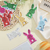 12Pcs 6 Colors Handicraft Beading Felt Appliques PATC-CA0001-25-5