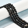 Natural Black Agate Beads Strands G-A246-8mm-04-5