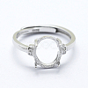 Anti-Tarnish Rhodium Plated 925 Sterling Silver Finger Ring Components STER-G027-05P-2