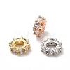 Rack Plating Brass Micro Pave Cubic Zirconia European Beads KK-C010-64-1