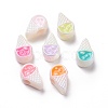 UV Plating Rainbow Iridescent Acrylic European Beads SACR-E009-36-1