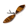 2Pcs Natural Tiger Eye Pendants G-A228-03E-2