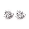 Brass Pave Clear Cubic Zirconia Pendants KK-T081-01P-1