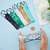 10Pcs 10 Color Wide Stretch Sparkling Polyester Headband OHAR-GF0001-26-3