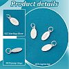 6Pcs 925 Sterling Silver Oval Charms STER-PH0002-48-4