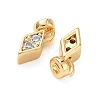 Brass Micro Pave Clear Cubic Zirconia Charms KK-C172-24G-2