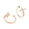 Brass Micro Pave Clear Cubic Zirconia Cuff Rings X-RJEW-F102-10G-2