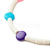 Handmade Polymer Clay Heishi Beaded Necklace with Flat Round for Women NJEW-JN03794-4