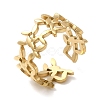 6Pcs 6 Style Butterfly & Horse Eye & Multi Lines 304 Stainless Steel Open Cuff Rings Set RJEW-P092-02G-M-4