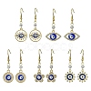 Alloy Enamel Evil Eye Dangle Earrings with Crystal Rhinestone EJEW-JE05387-1