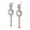 Rack Plating Brass with Cubic Zirconia Stud Earrings Finding KK-Z085-11P-1