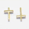 Long-Lasting Plated Brass Tiny Cross Charms KK-K193-010G-NF-2