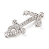 Rack Plating Brass Micro Pave Clear Cubic Zirconia Slide Charms KK-A234-015P-2