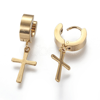 304 Stainless Steel Hoop Earrings EJEW-O087-01-1