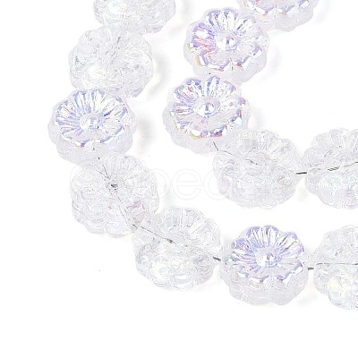 Electroplate Transparent Glass Beads Strands EGLA-N055-01J-1