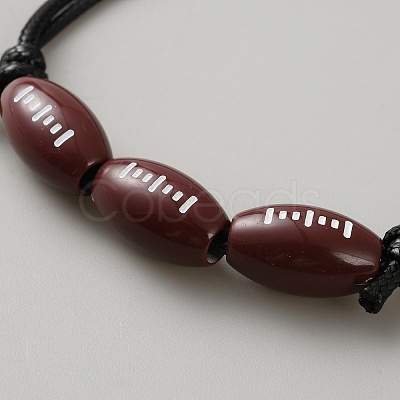 Sport Theme Acrylic Beaded Bracelets for Men Women BJEW-WH0022-55D-1
