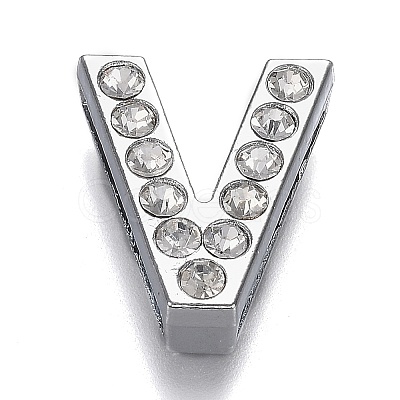 Alloy Letter Slide Charms RB-F034-01V-P-RS-1