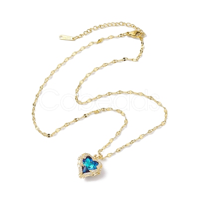 Brass Micro Pave Cubic Zirconia Pendant Necklaces NJEW-C039-05KCG-01-1