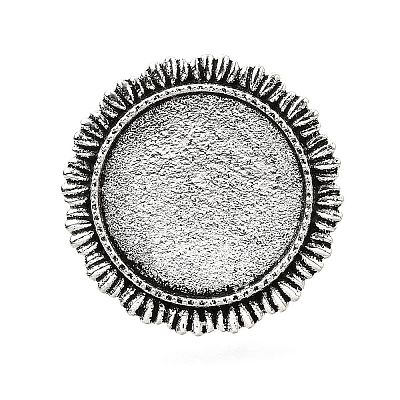 Vintage Adjustable Iron Finger Ring Components Alloy Cabochon Bezel Settings X-PALLOY-Q300-14AS-NR-1