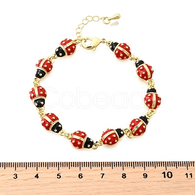 Brass Charm Bracelets for Women BJEW-C107-02G-1