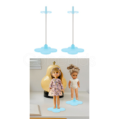 Adjustable Plastic Doll Stand Support ODIS-WH0329-96-1