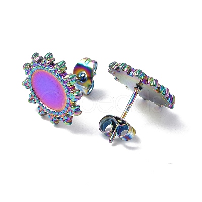Ion Plating(IP) 304 Stainless Steel Stud Earring Findings STAS-F286-12MC-1