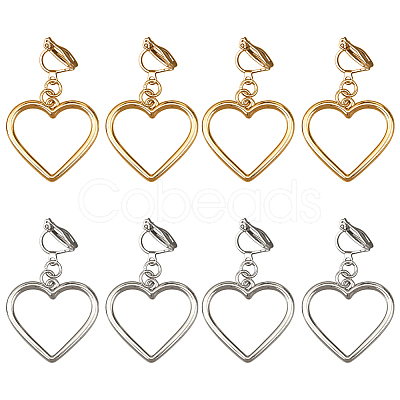 4 Pairs 2 Colors Iron Alloy Clip-on Earrings EJEW-HY0001-38-1