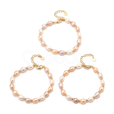 Natural Pearl Beaded Bracelets BJEW-D447-05G-01-1