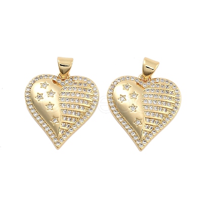 Brass Pave Clear Cubic Zirconia Pendants KK-U009-05G-G-1